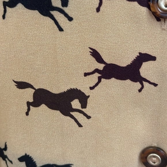 Sag Harbor tan button down shirt with brown and black horses. Size 16 - Picture 7 of 12